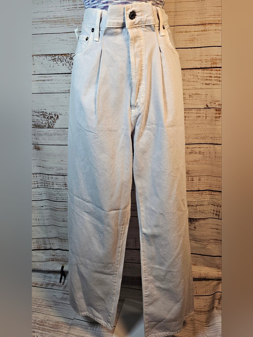 AGOLDE Dax Upsized High Rise Wide Leg Jeans Popsicle White NWT 25